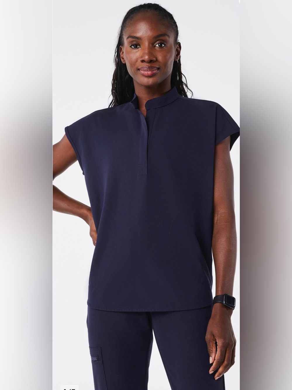 Figs Rafaela Oversized Scrub Top- NAVY XS